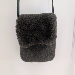 Rino and Pelle Faux Fur Doxy Shoulder Bag grey